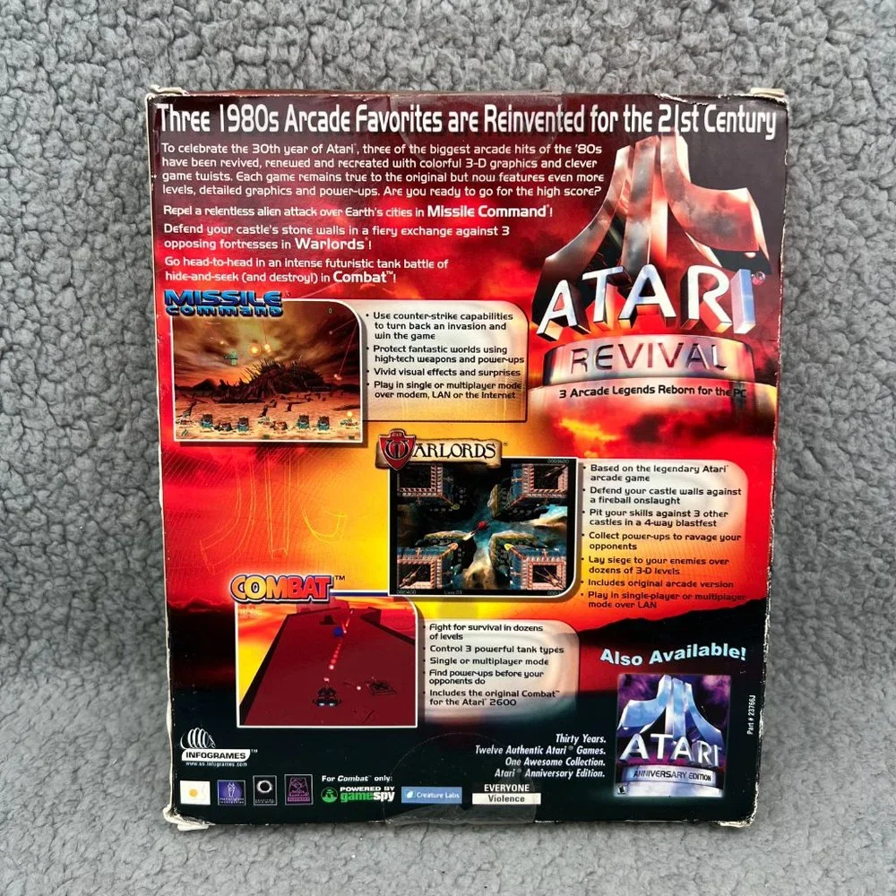 Atari Revival PC Games 3 Arcade Legends Reborn Missile Command Combat Warlords